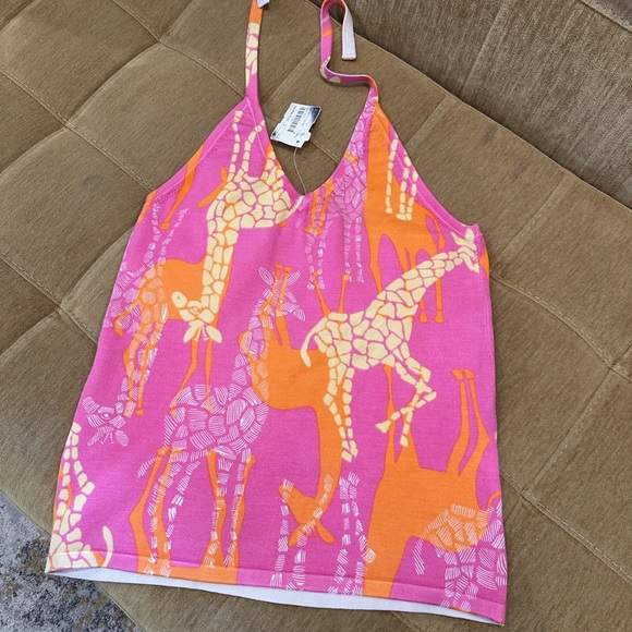 Lilly Pulitzer Tops - Lilly Pulitzer Pink and Orange Giraffe Print Top